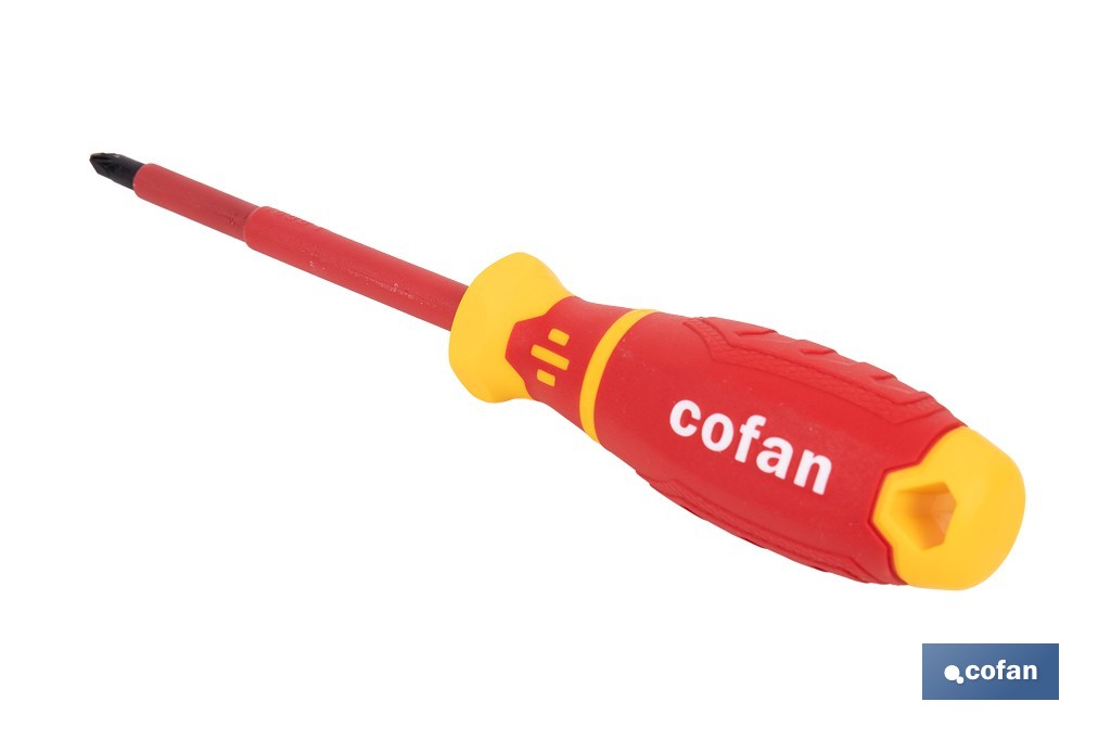 Destornillador pozidrive de electricista 1000 V aislado modelo GripForce - Cofan