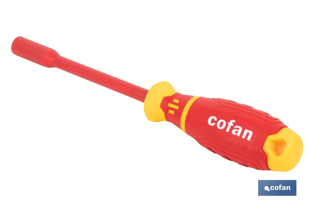 Destornillador de vaso hexagonal de electricista 1000 V aislado modelo GripForce - Cofan