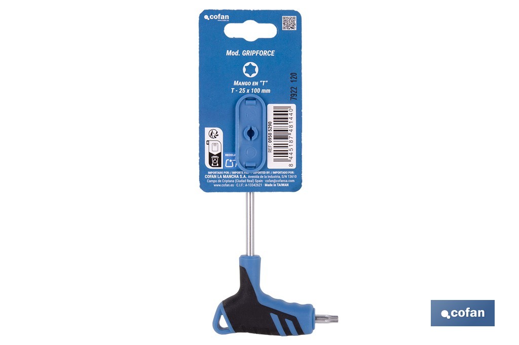 Destornillador Torx con mango en T Gripforce | Doble punta y mango antideslizante | Disponible en diferentes tamaños - Cofan