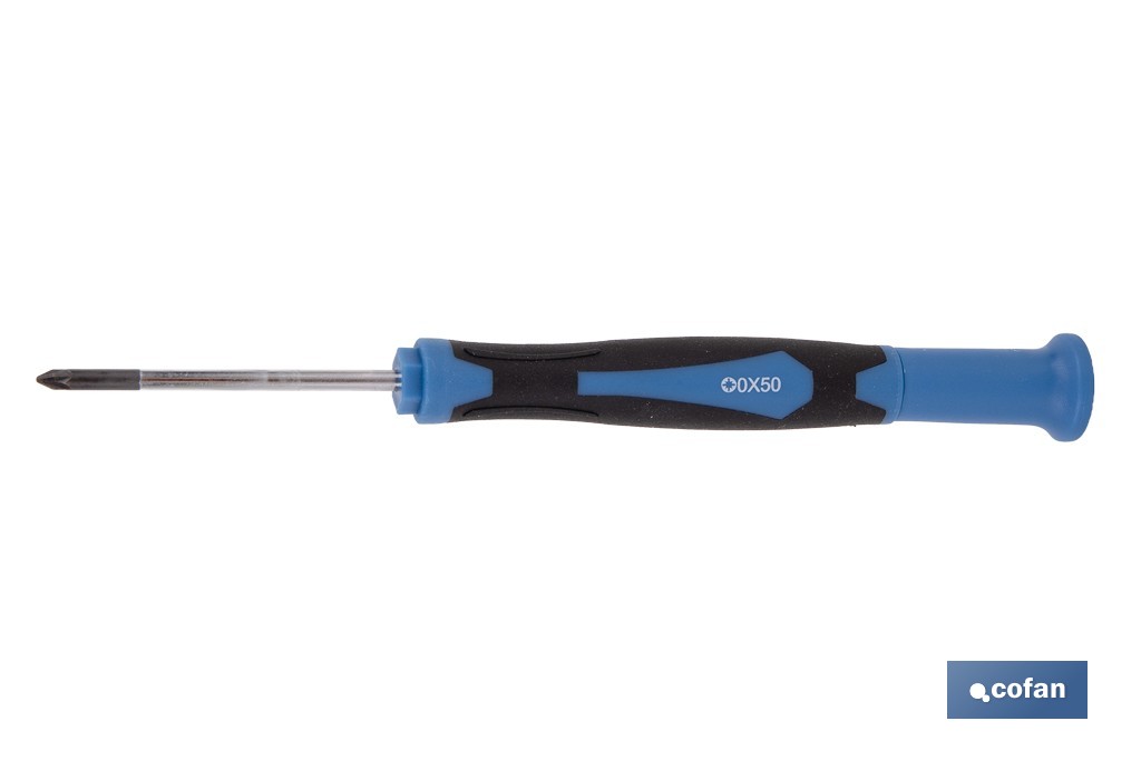 Destornillador Pozidriv de alta precisión modelo Gripforce | Punta magnética y mango antideslizante | Disponible en diferentes longitudes de varilla - Cofan