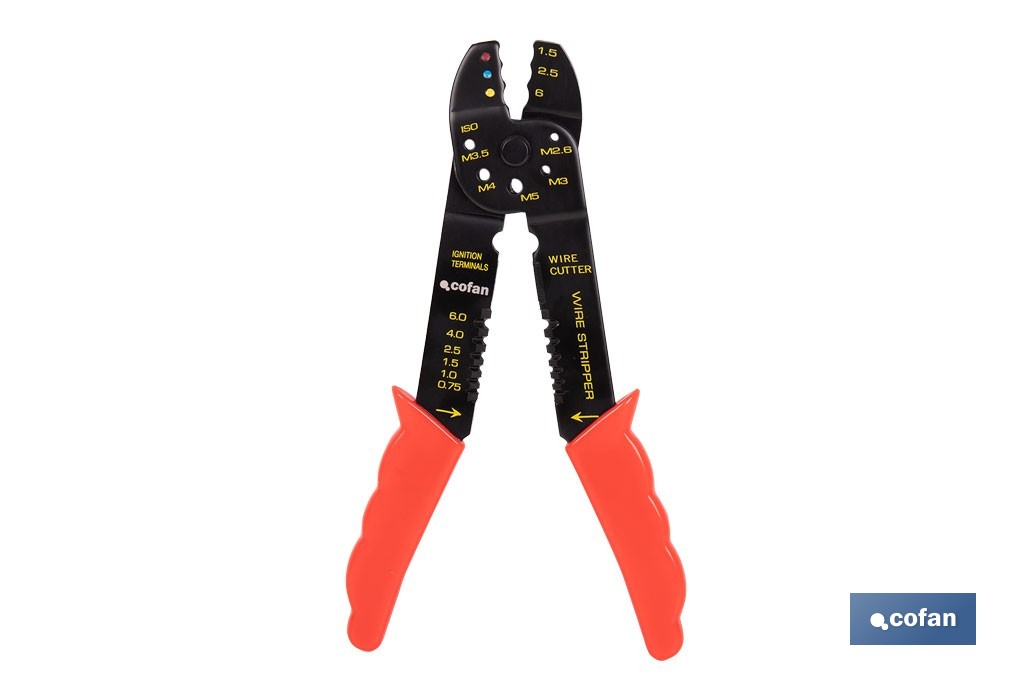 Crimping tool | For insulated terminals | Length: 200mm - Cofan