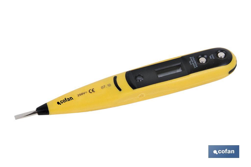 Digital voltage tester | 0-220 AC/DC | Size: 140mm - Cofan