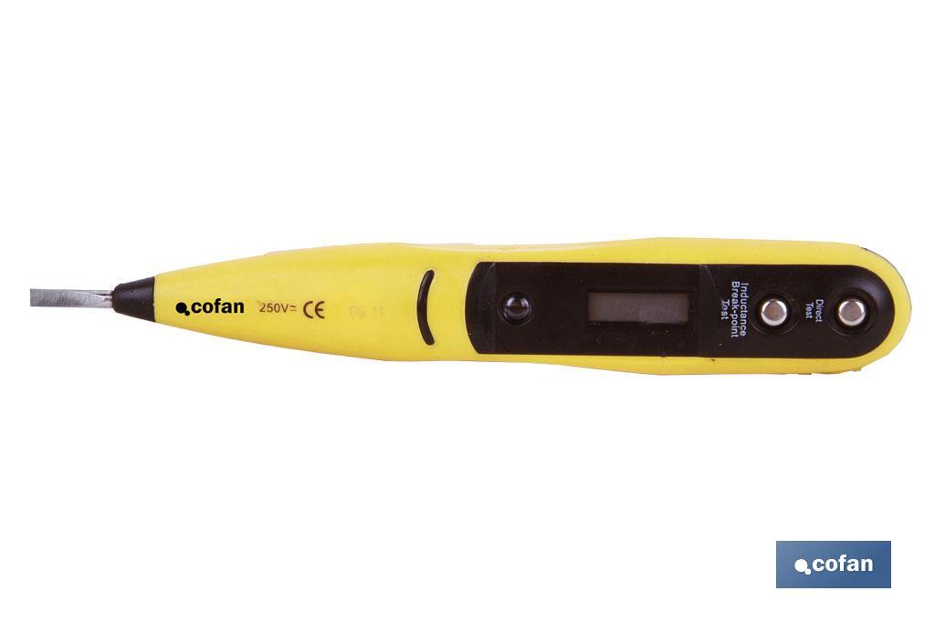 Digital voltage tester | 0-220 AC/DC | Size: 140mm - Cofan