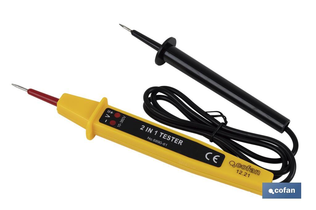 Electronic voltage and continuity tester | Voltage tester 2 in 1 | 3-400V - Cofan