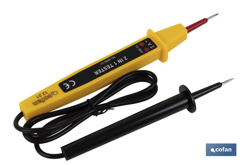 Electronic voltage and continuity tester | Voltage tester 2 in 1 | 3-400V - Cofan