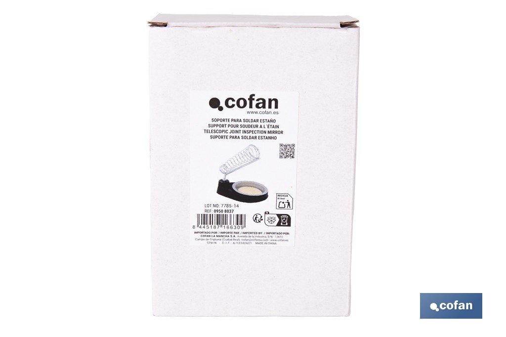 Soldador de estaño cilíndrico de 230 V con punta latón. Potencia 30 W o 60 W - Cofan