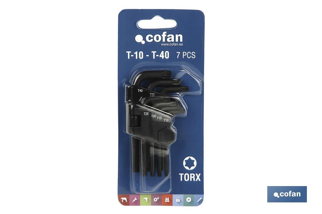 Set of torx keys | 6 pieces | Content: T10, T15, T20, T25, T27, T30 - Cofan