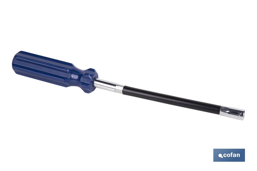 Destornillador flexible para abrazaderas SW 7 | Medidas 28 x 3 cm | Material Hierro WRH62A - Cofan