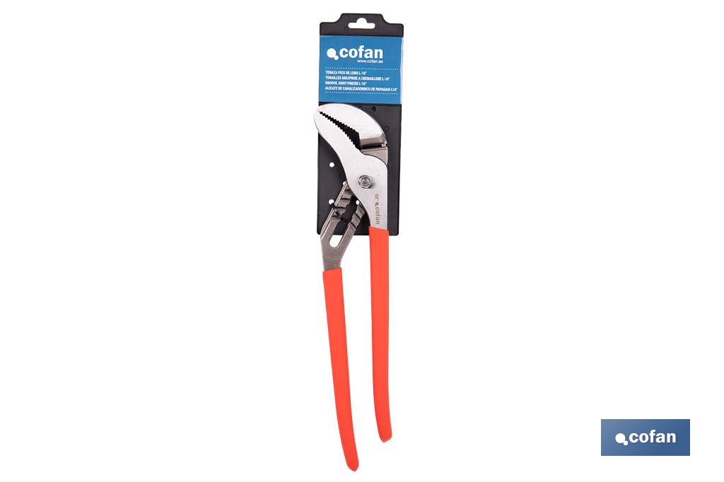 Straight jaw pliers | Length: 10"-12"-16" | Non-slip handle - Cofan