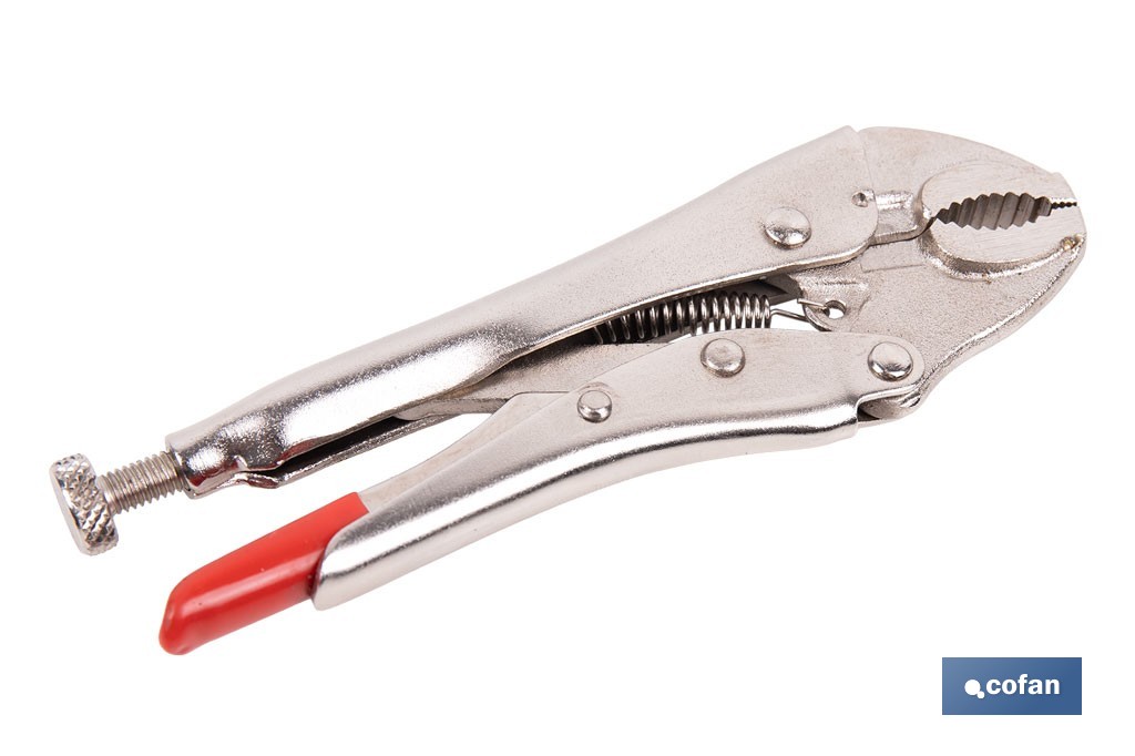 Vice grips with curved jaws | With wire cutter | Available in various lengths: from 4" to 10" - Cofan
