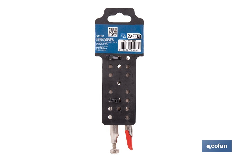 Vice grips with curved jaws | With wire cutter | Available in various lengths: from 4" to 10" - Cofan