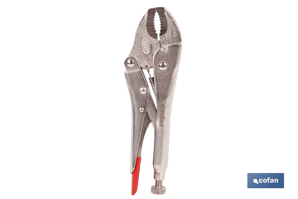 Vice grips with curved jaws | With wire cutter | Available in various lengths: from 4" to 10" - Cofan