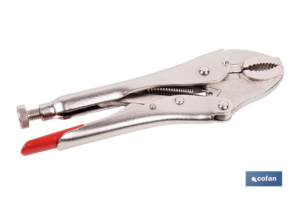 Vice grips with curved jaws | With wire cutter | Available in various lengths: from 4" to 10" - Cofan