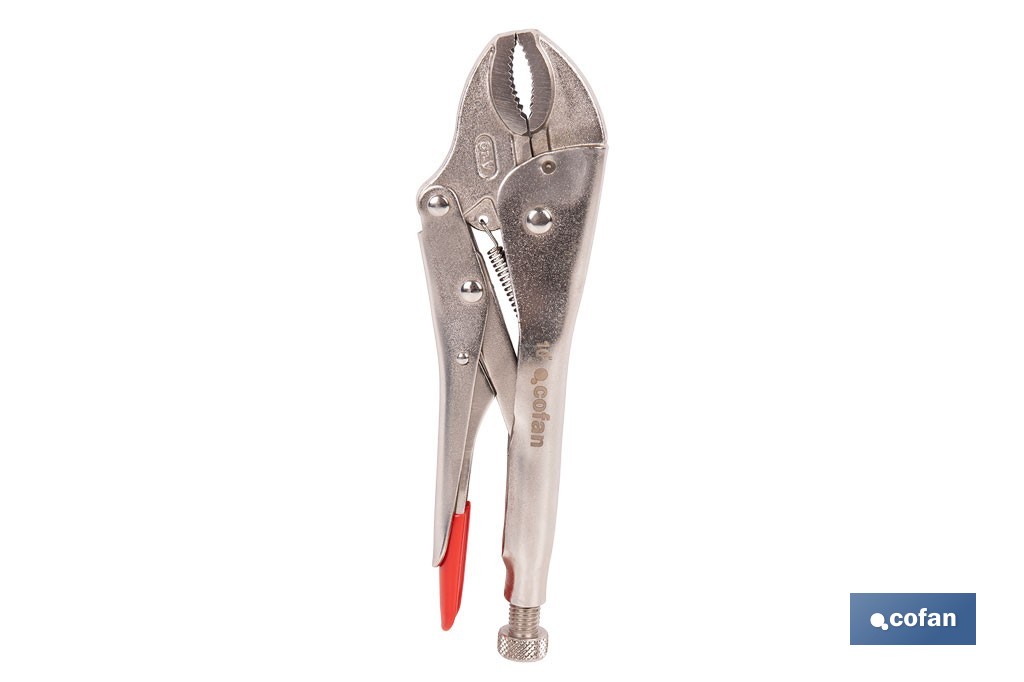Vice grips with curved jaws | With wire cutter | Available in various lengths: from 4" to 10" - Cofan