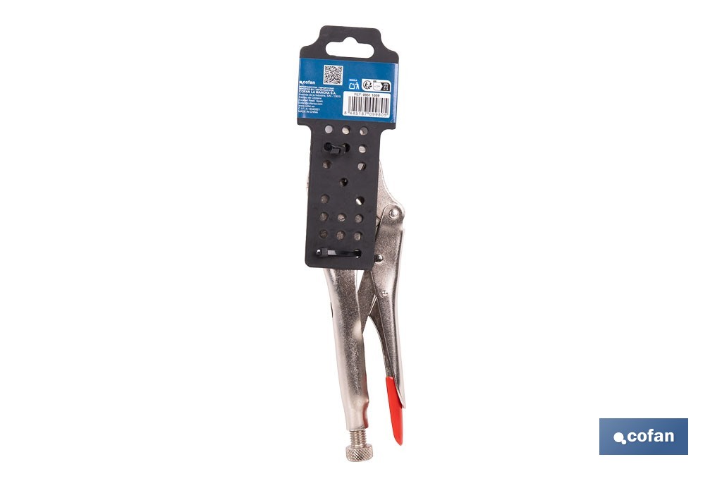 Vice grips with curved jaws | With wire cutter | Available in various lengths: from 4" to 10" - Cofan