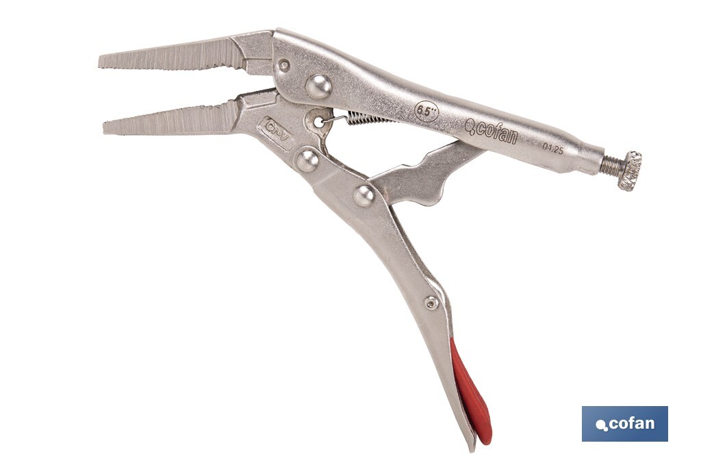 Long vice grips | With wire cutter | Length: 6.5" 8.5" - Cofan