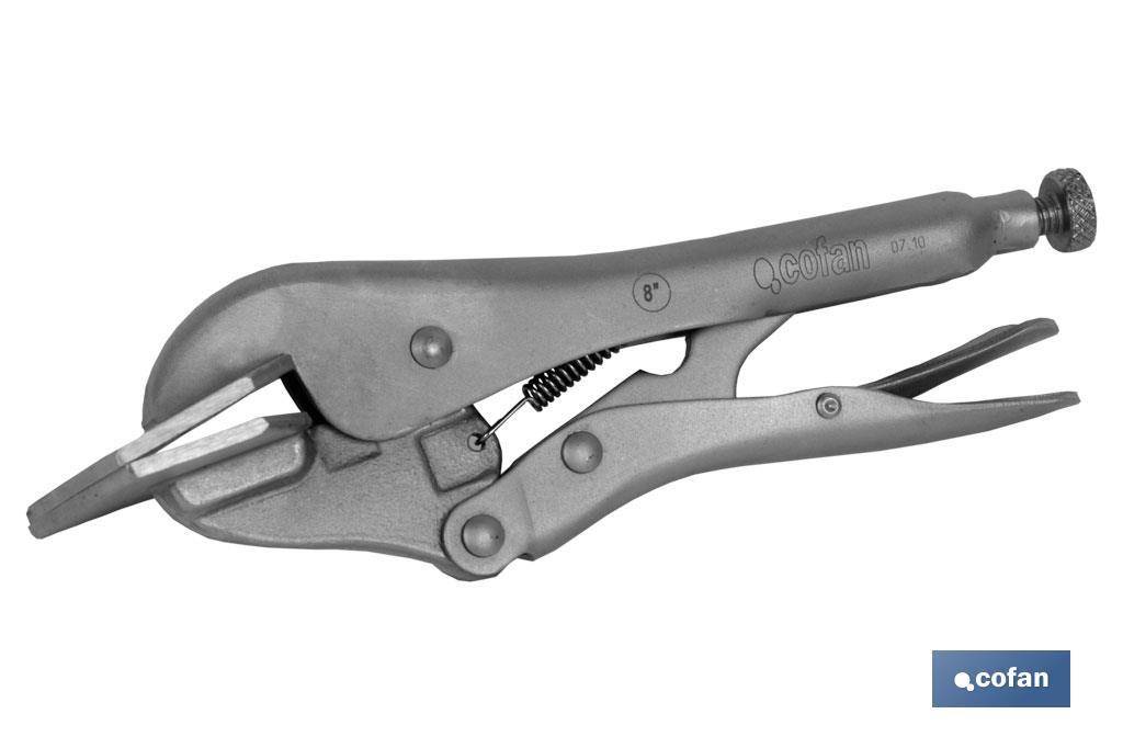 Locking pliers with jaws | Suitable for sheet metal plate | Length: from 8" to 11" - Cofan