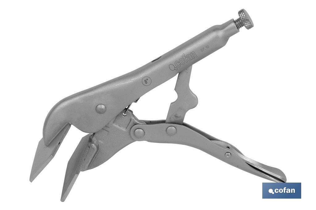 Locking pliers with jaws | Suitable for sheet metal plate | Length: from 8" to 11" - Cofan