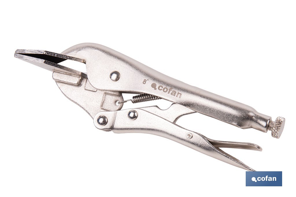 Locking pliers with jaws | Suitable for sheet metal plate | Length: from 8" to 11" - Cofan