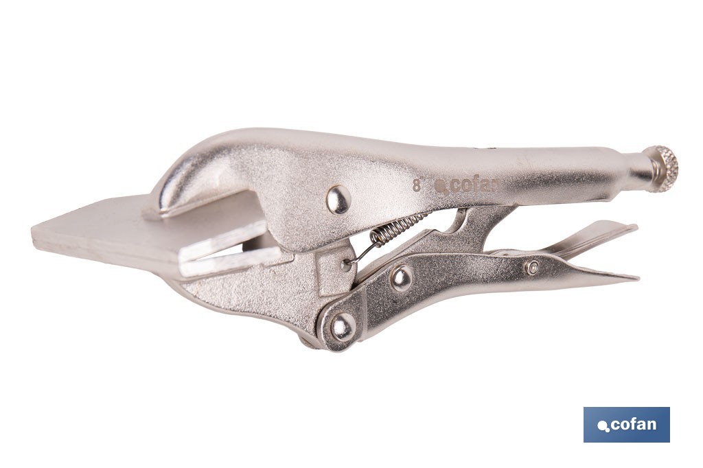 Locking pliers with jaws | Suitable for sheet metal plate | Length: from 8" to 11" - Cofan