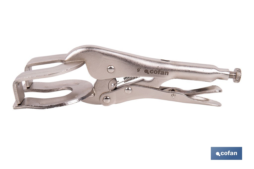 Locking pliers with jaws | Suitable for sheet metal plate | Length: from 8" to 11" - Cofan
