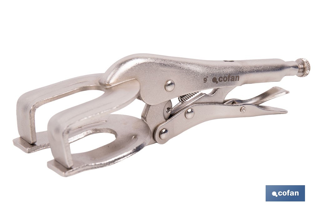 Locking pliers with jaws | Suitable for sheet metal plate | Length: from 8" to 11" - Cofan