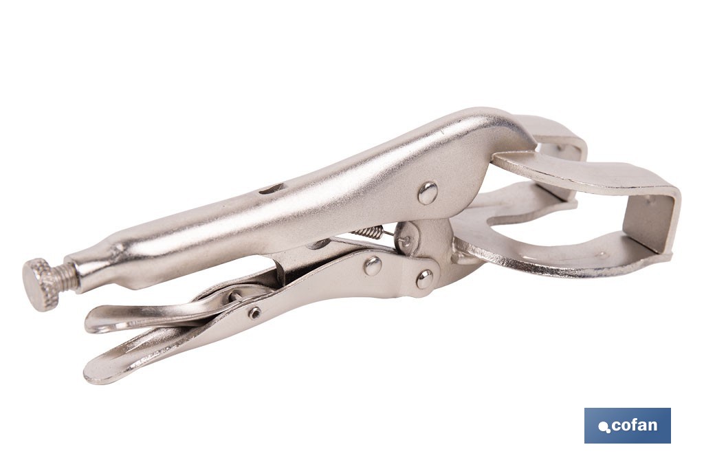 Locking pliers with jaws | Suitable for sheet metal plate | Length: from 8" to 11" - Cofan