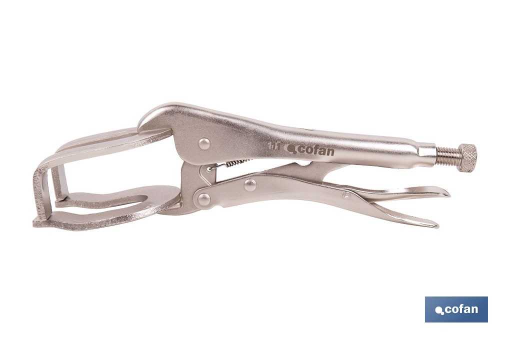 Locking pliers with jaws | Suitable for sheet metal plate | Length: from 8" to 11" - Cofan