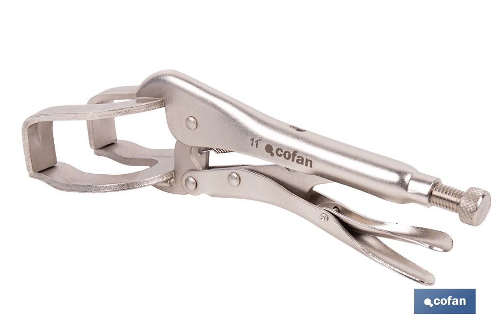 Locking pliers with jaws | Suitable for sheet metal plate | Length: from 8" to 11" - Cofan