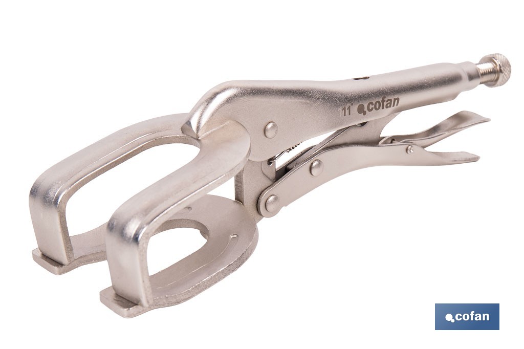 Locking pliers with jaws | Suitable for sheet metal plate | Length: from 8" to 11" - Cofan