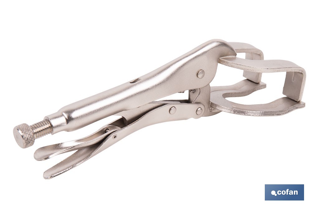 Locking pliers with jaws | Suitable for sheet metal plate | Length: from 8" to 11" - Cofan