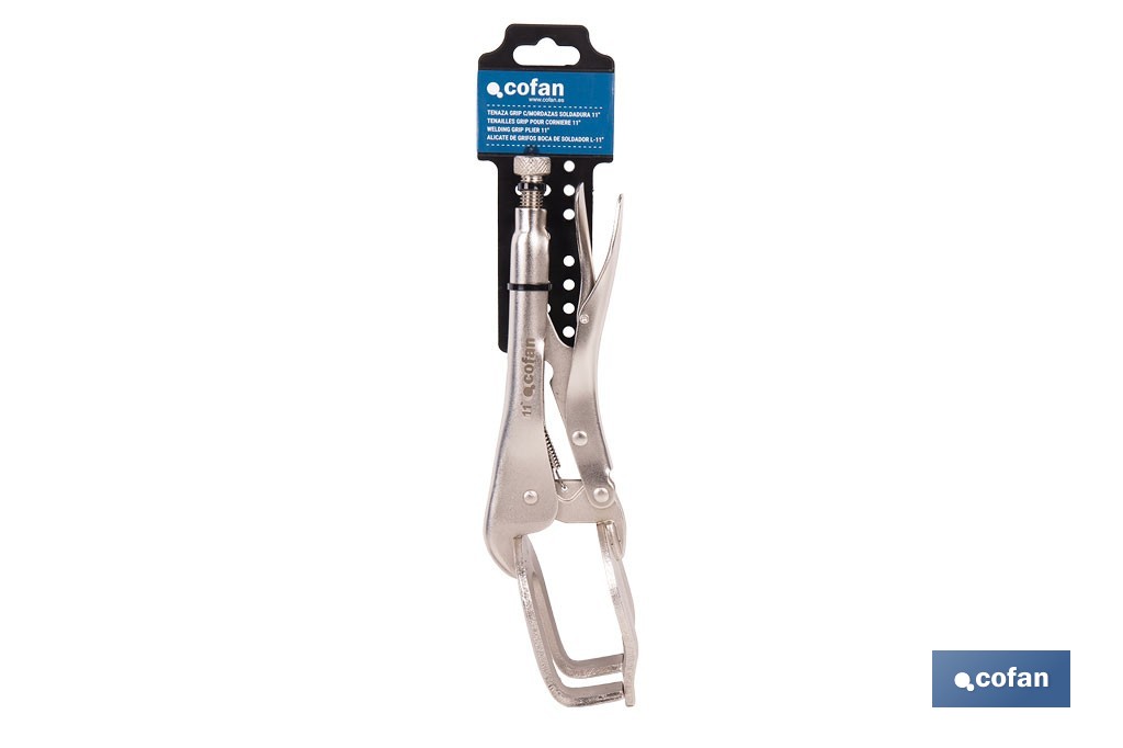 Locking pliers with jaws | Suitable for sheet metal plate | Length: from 8" to 11" - Cofan