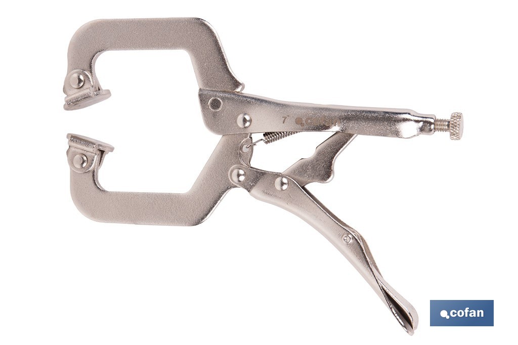 Tenaza grip con mordazas en "C" |  Mordazas basculantes | Con longitud en 18" - Cofan