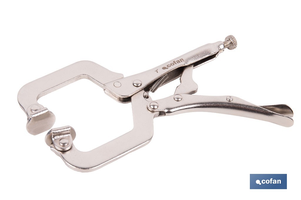 Tenaza grip con mordazas en "C" |  Mordazas basculantes | Con longitud en 18" - Cofan