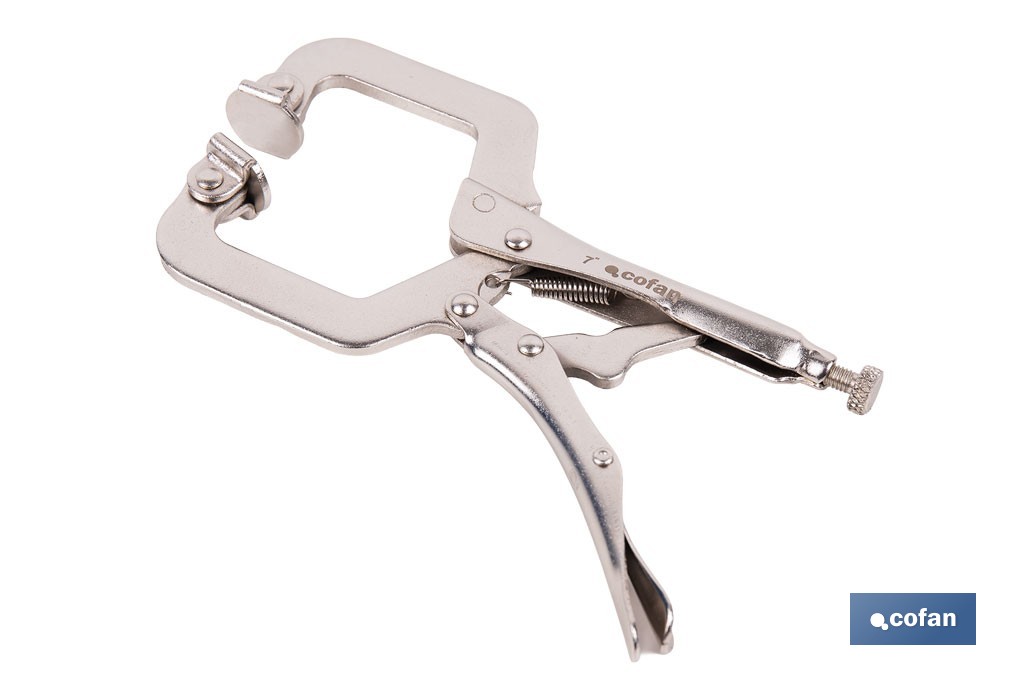 Tenaza grip con mordazas en "C" |  Mordazas basculantes | Con longitud en 18" - Cofan