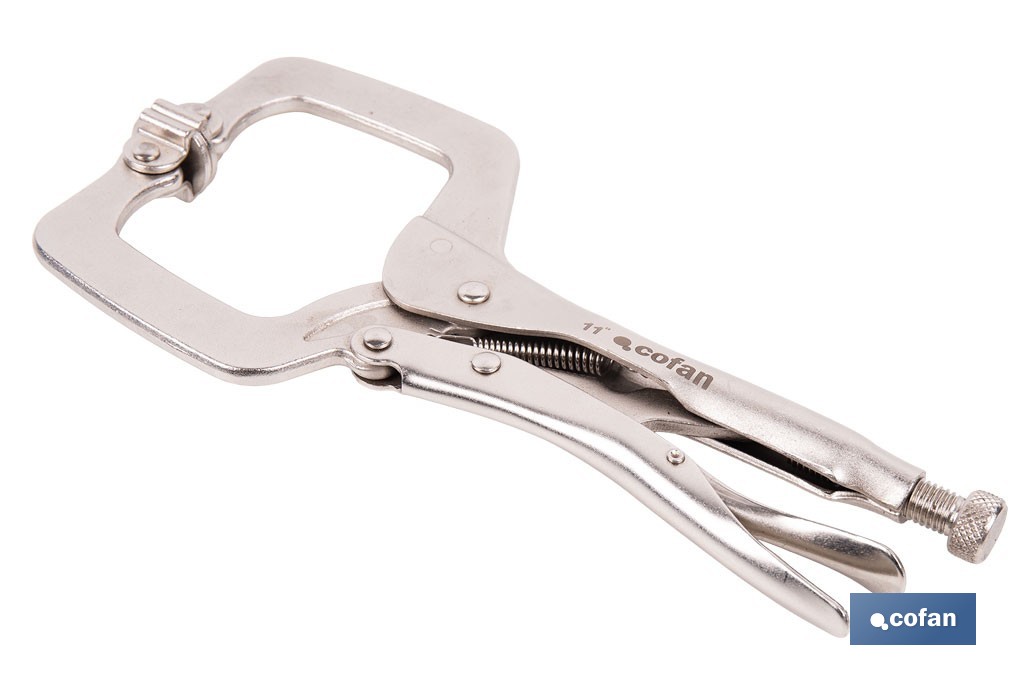 Tenaza grip con mordazas en "C" |  Mordazas basculantes | Con longitud en 18" - Cofan