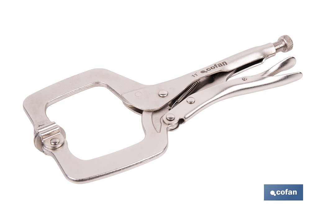 Tenaza grip con mordazas en "C" |  Mordazas basculantes | Con longitud en 18" - Cofan