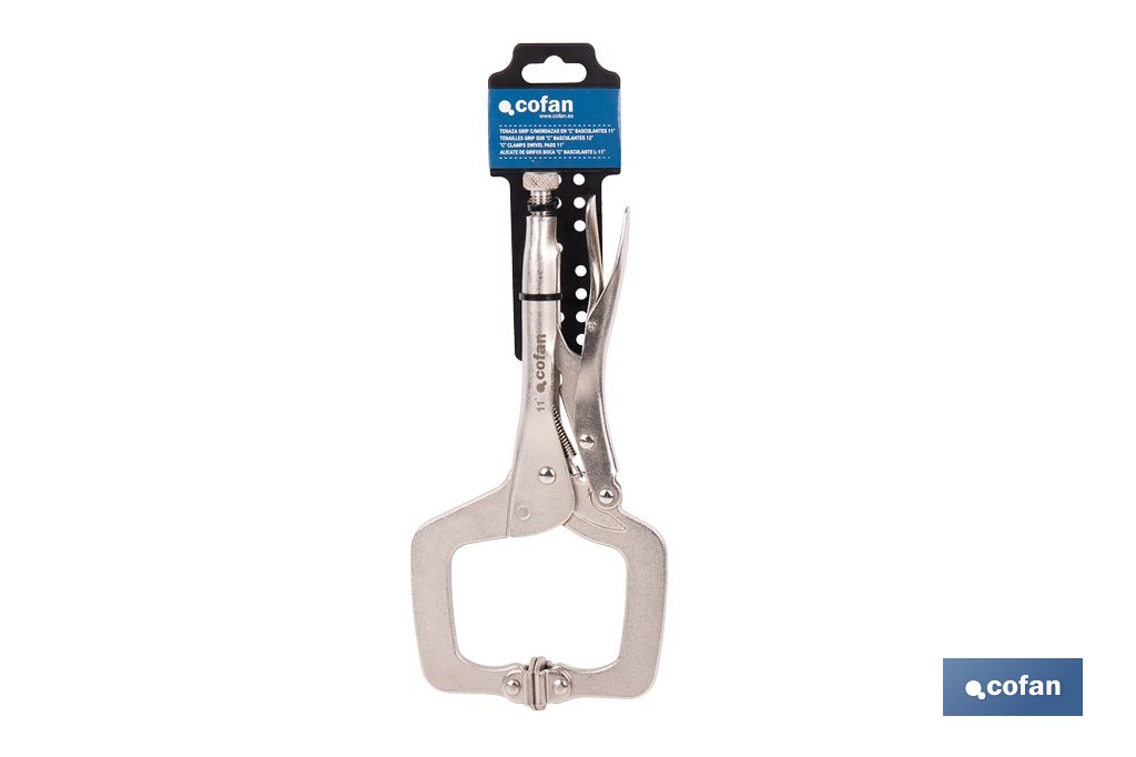 Tenaza grip con mordazas en "C" |  Mordazas basculantes | Con longitud en 18" - Cofan