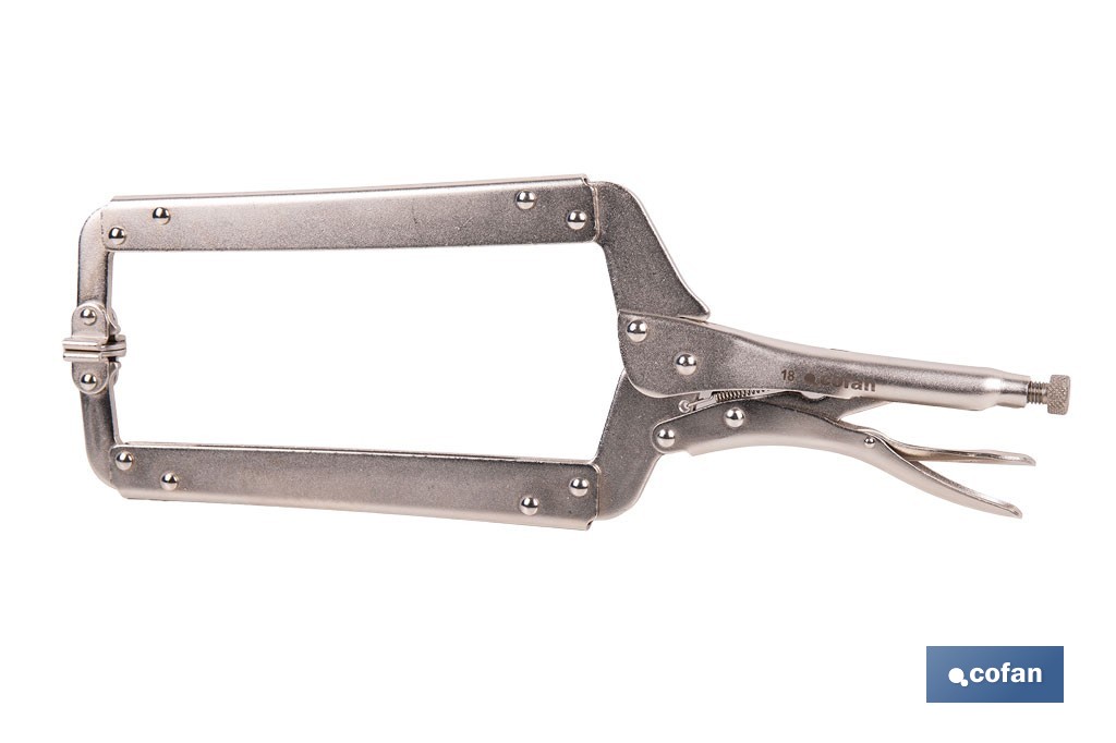 Tenaza grip con mordazas en "C" |  Mordazas basculantes | Con longitud en 18" - Cofan