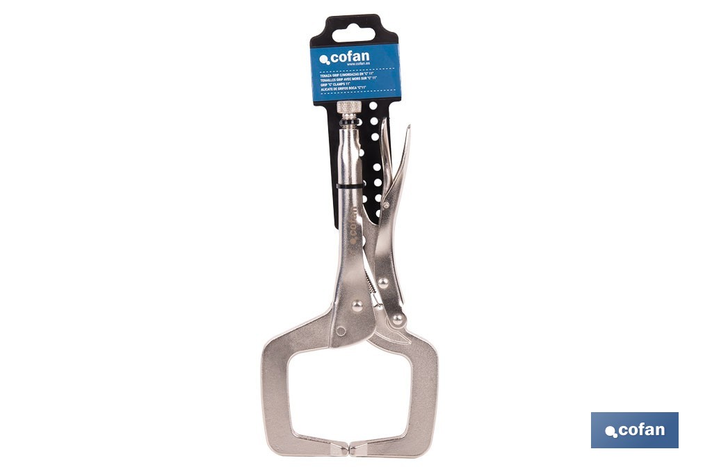 Tenaza grip con mordazas en "C" |  Mordazas basculantes | Con longitud en 18" - Cofan