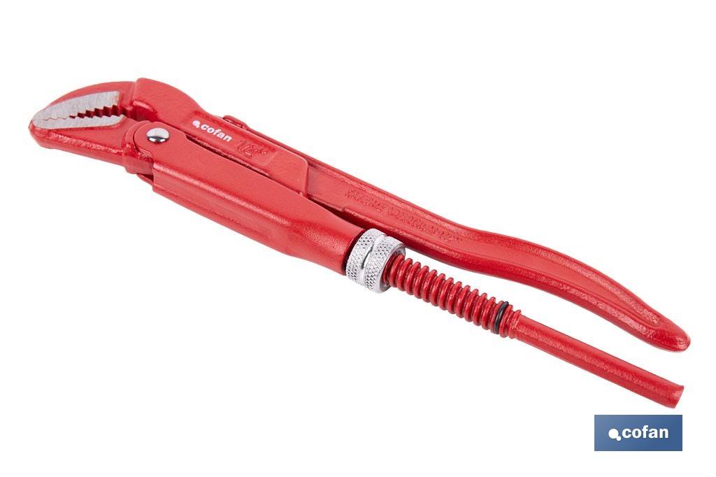 Swedish pattern pipe wrench | 45° opening | Available sizes from 1/2" to 2" outdoor | For pipes | Adjustable wrench - Cofan
