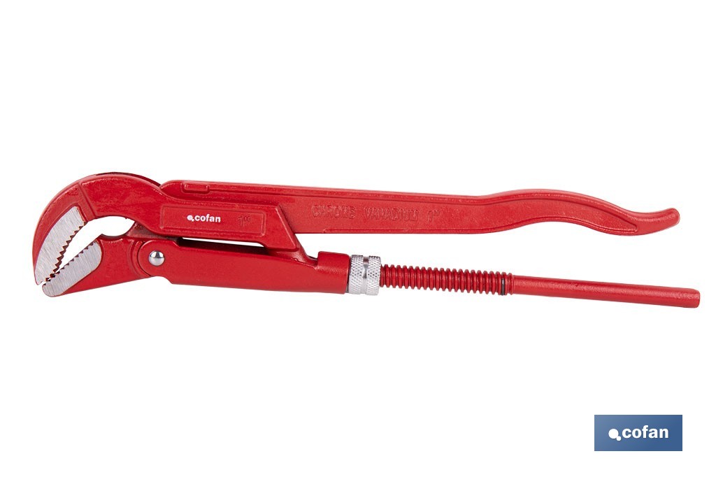 Swedish pattern pipe wrench | 45° opening | Available sizes from 1/2" to 2" outdoor | For pipes | Adjustable wrench - Cofan