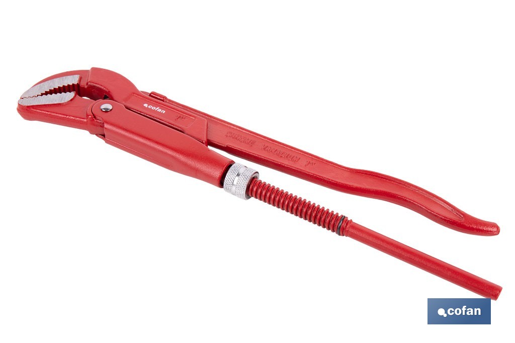 Swedish pattern pipe wrench | 45° opening | Available sizes from 1/2" to 2" outdoor | For pipes | Adjustable wrench - Cofan