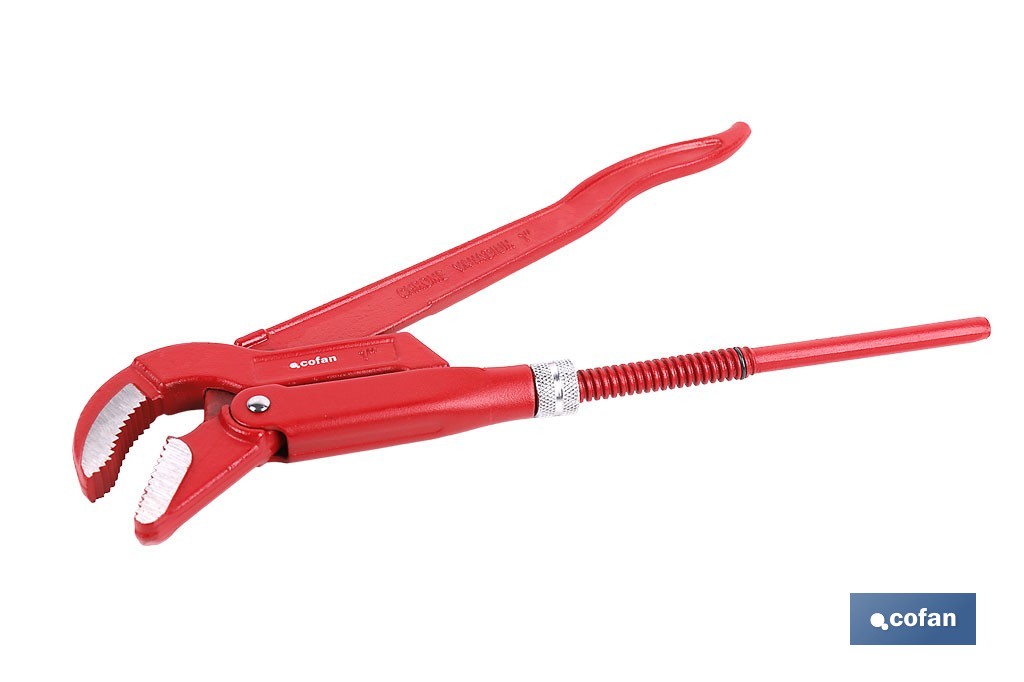 Swedish pattern pipe wrench | 45° opening | Available sizes from 1/2" to 2" outdoor | For pipes | Adjustable wrench - Cofan
