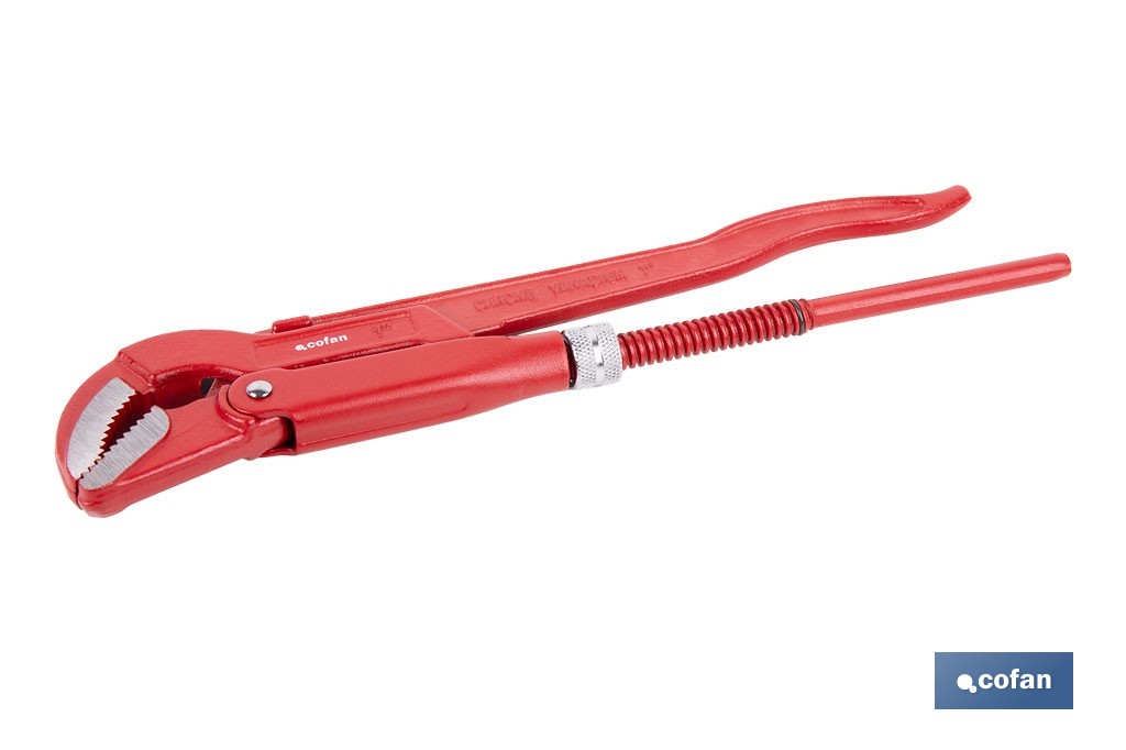 Swedish pattern pipe wrench | 45° opening | Available sizes from 1/2" to 2" outdoor | For pipes | Adjustable wrench - Cofan
