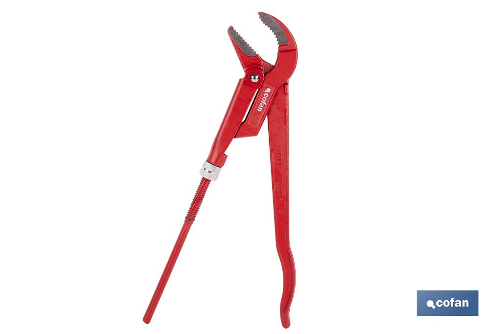 Swedish pattern pipe wrench | 45° opening | Available sizes from 1/2" to 2" outdoor | For pipes | Adjustable wrench - Cofan