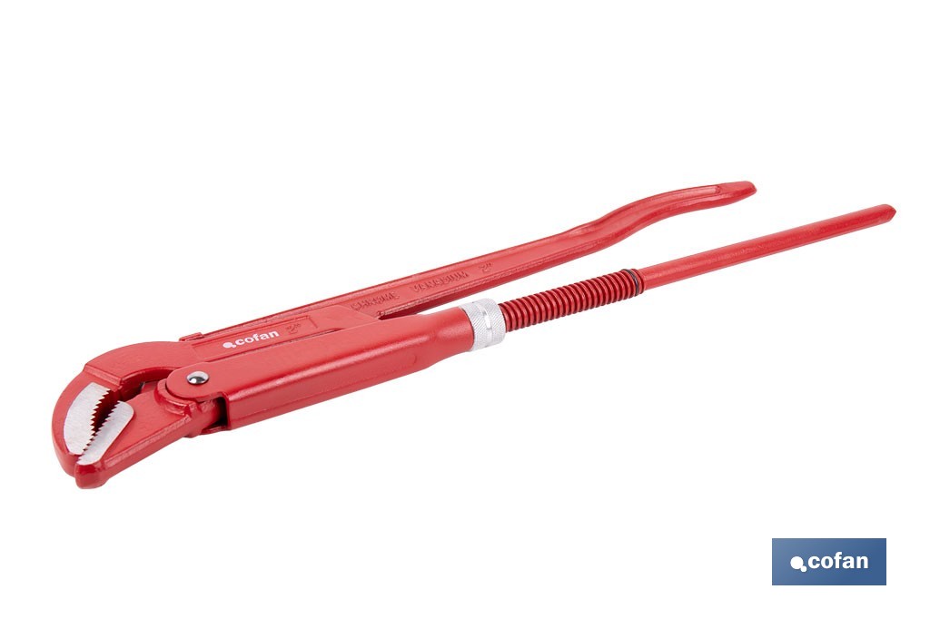 Swedish pattern pipe wrench | 45° opening | Available sizes from 1/2" to 2" outdoor | For pipes | Adjustable wrench - Cofan