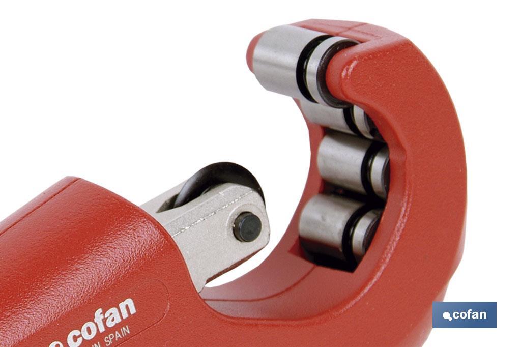 Pipe cutter with 4 rollers | Available in two diameters | Instant Change System (ICS) - Cofan