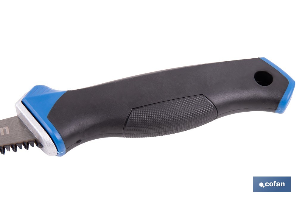 Serrucho para pladur y escayola con hoja de acero SK5 | Mango ergonómico y punta afilada | Corte preciso y rápido en yeso, cartón y escayola - Cofan