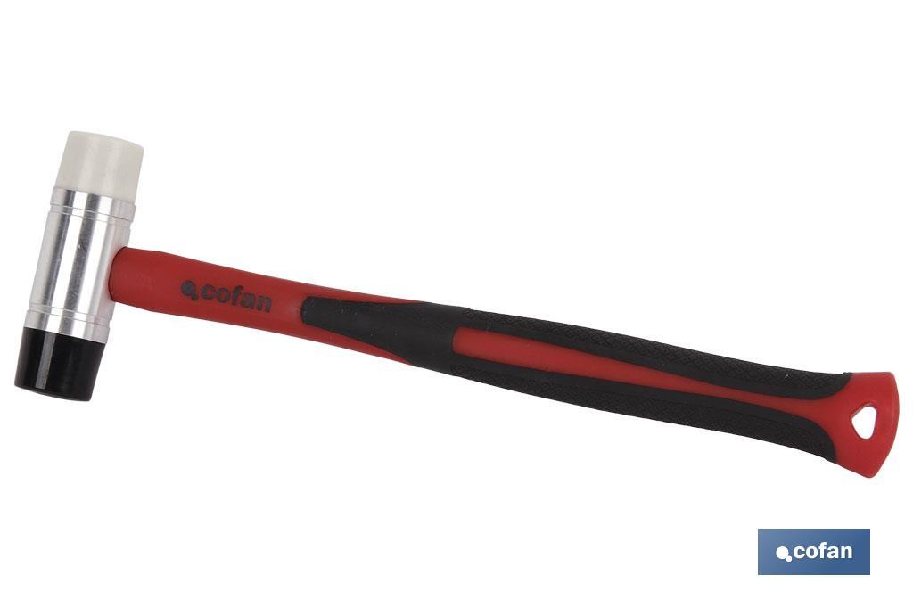 Nylon/polyurethane soft-faced hammer | Fibreglass handle | Available in various diameters - Cofan